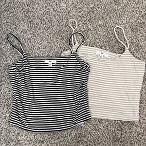 Striped Women's Tops - Black and Cream